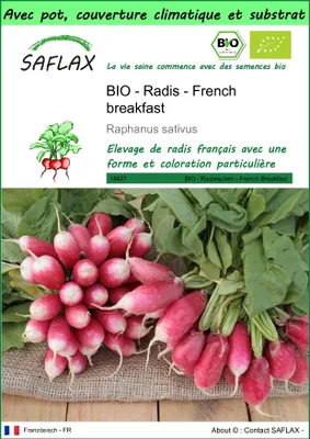 Image de SAFLAX Garden to go -- Radis - French breakfast - 150 graines - Raphanus