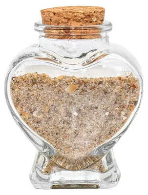 Herzförmige Erinnerungsflasche für Hochzeitsreise, 8x6x4 cm, mit Geschenkbox