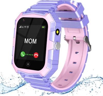 Produktbild von (Lila) T32 4G Smartwatch für Kinder, Telefonuhr mit Kamera, Anrufannahme, Schrittzähler, SOS, GPS-Smartwatch