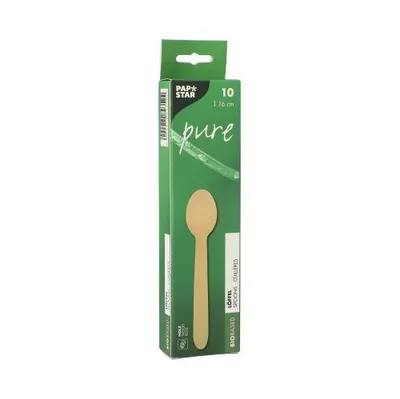 Produktbild von 180 Papstar Löffel, Holz pure 16 cm natur 89352