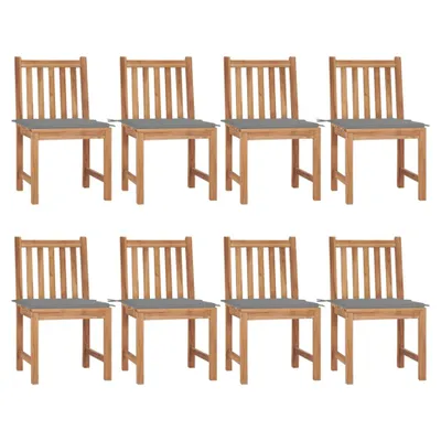 Produktbild von Gartenstühle 8 Stk. mit Kissen Massivholz Teak