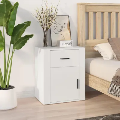 Obrázek produktu pro vidaXL Noční stolek bílý 50x36x60 cm Dřevěný materiál