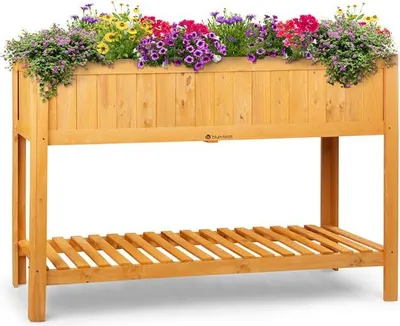 Zdjęcie produktu dla BlumfeldtAltiplano Cubic, podwyższona grządka, 150 x 100 x 50 cm, sosna, włóknina ogrodowa, ErgoGrow