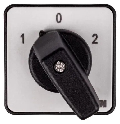 Imagen del producto de EATON T0-3-8401/E, interruptor de inversión, número de artículo 091047, contacto 20A, 1-0-2, ángulo de conmutación 45°, montaje en carril