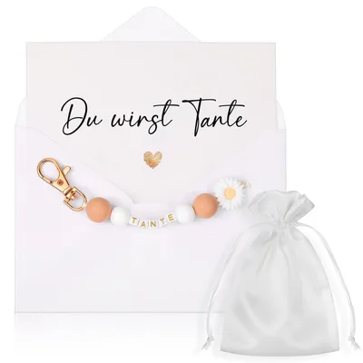 Productafbeelding van Sleutelhanger en kaart voor aanstaande tante - zwangerschapsaankondiging