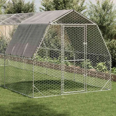 Immagine prodotto di Recinto per Polli con Tetto 2,5x8x2,25 m in Acciaio Zincato