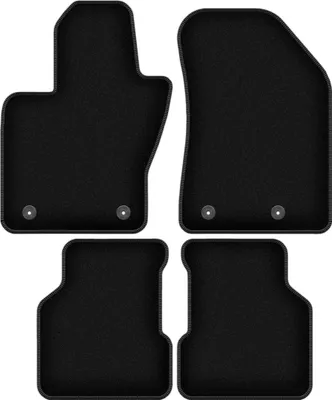 Zdjęcie produktu dla Dywaniki welurowe do Jeep Compass II MP SUV (2017-) - czarne dywaniki samochodowe BASIC komplet (4 szt.)