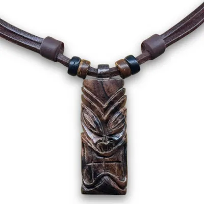 Produktbild von HANA LIMA | Surfer Style Tiki Kette Holz Halskette Herren Damen Schmuck
