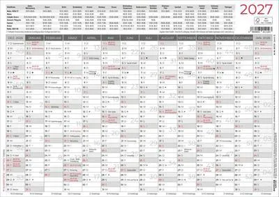 Obrázek produktu pro Nástěnný kalendář formátu A4, jednostranný, pro rok 2027