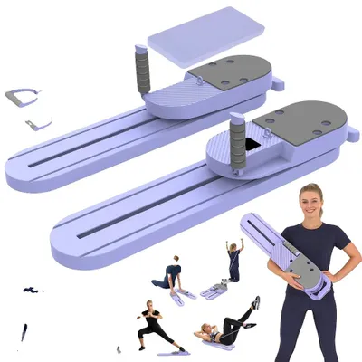 Obrázok produktu pre Prenosný pilatesový stroj, multifunkčné fitness zariadenie, zariadenie na posilňovanie svalov, farba: fialová