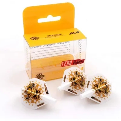 Productafbeelding van Dart Flights, standaardmodel, witte schedelhoed, set van 3
