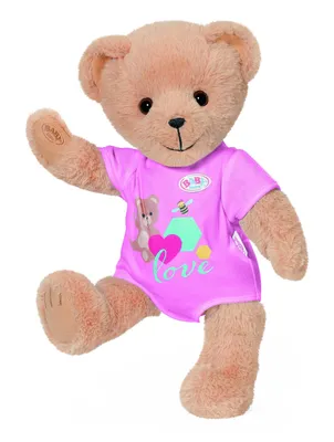 Produktbild von BABY born Teddy mit pinkem Strampler und beweglichen Armen und Beinen