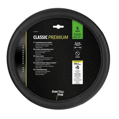Produktbild von Gran Pree 33154 Classic Premium Lenkradbezug Ø35/37cm Schwarz Lenkradhülle