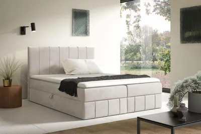 Obrázek produktu pro Kontinentální postel 140x200 KORINA - béžová + topper