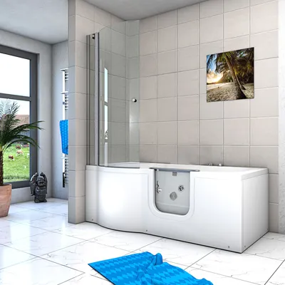 Produktbild von Seniorendusche und Wanne mit Whirlpool S12D-WP-R Dusche 85x170cm
