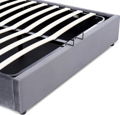 Produktbild von Flieks Polsterbett Hydraulisches Boxspringbett 140x200cm, Samt Doppelbett mit Bettkasten, Lattenrost und Stauraum