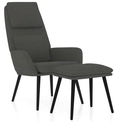 Immagine prodotto di vidaXL Poltrona relax con sgabello in tessuto grigio scuro