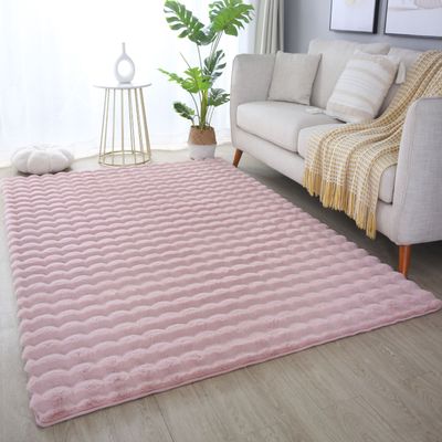 Teppich Hochflor Shaggy Wohnzimmer Fellteppich Kunstfell Flauschig 3D Effekt,  Rosa, 160 x 230 cm