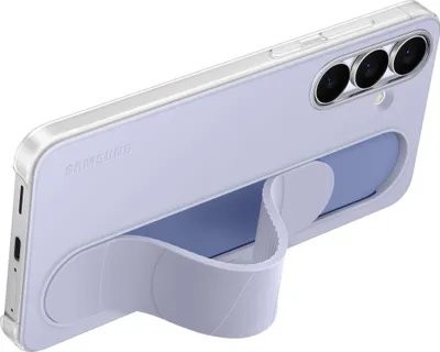 Image de Coque pour Samsung Galaxy S25 FE Silicone Grip avec Lanière Fonction Stand Bleu Polaire Samsung