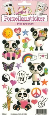Produktbild von Porzellansticker Pandadekor