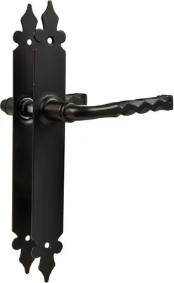 Produktbild von Türgriff Türklinke Türbeschlag aus Metall Schwarz matt auf Schild Ungelocht