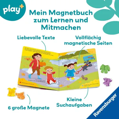 Produktbild von Ravensburger Play+ Mein Spiel mit-Magnetbuch: Komm, wir lernen die Farben, Buch ab 18 Monate