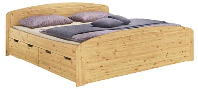 Produktbild von Funktionsbett Doppelbett 3 Bettkasten 180x200 Senioren Ehebett Massivholz Zubehör wählbar V-60.50-18ohne Zubehör