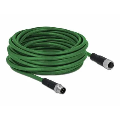 Produktbild von DeLOCK Netzwerkkabel M12 4 Pin D-kodiert Stecker zu Buchse TPU 10 m, 10 m, -40 - 70 °C