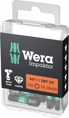 Image de Embout 1/4" DIN 3126 C6,3 T30x25 mm, lot de 10, Wera | 4013288223913