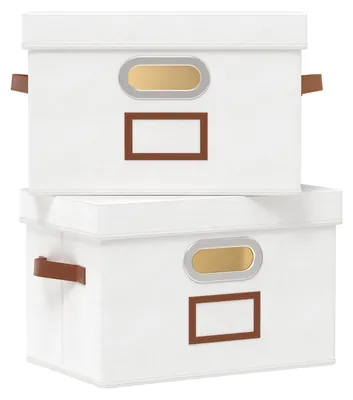 Obrázek produktu pro Skládací úložné boxy s víkem a rukojeťmi, sada 2 kusů