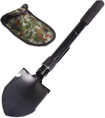 Produktbild von Notfall-Schneeschaufel, Militär-Klappschaufel, Überlebensschaufel, Schanzwerkzeug mit Metalltragetasche für Campinggriff