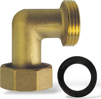 Produktbild von Messing Winkel 90° 1 Zoll AG x 1 Zoll IG Überwurfmutter mit EPDM Dichtung