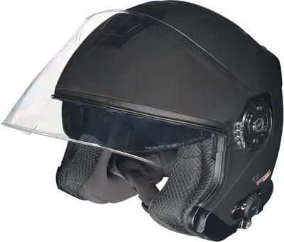 Produktbild von RF-586 Bluetooth Jethelm Motorradhelm Jet Motorrad Roller Bobber Helm rueger Schwarz Matt S (55-56)