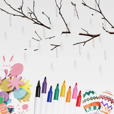Produktbild von 20Stück Ostereier zum Aufhängen Ostereier Malen Kit Klassische Osterdekoration für Zweige und Ostergestecke Kunststoff Bastelset Eier zum Bemalen Ostern