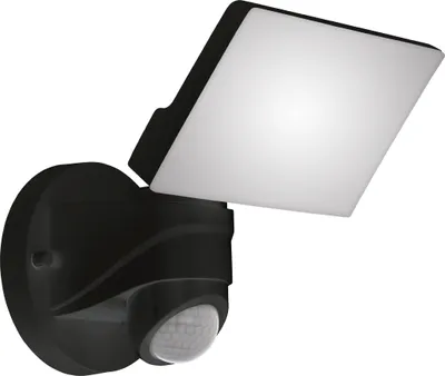 Produktbild von EGLO LED Außen-Wandlampe Pagino, 1 flammige Außenleuchte, Sensor-Wandleuchte aus Kunststoff, Farbe: Schwarz, Außenstrahler mit Bewegungsmelder, IP44