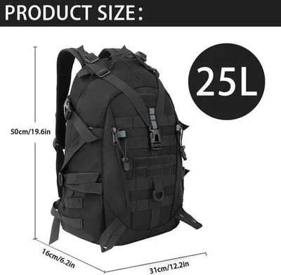 Produktbild von aiGear 25L Taktischer Rucksack – Leichter Wanderrucksack für Tagesausflüge – Rucksack mit MOLLE-System