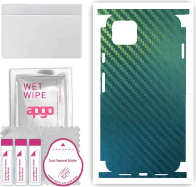 Produktbild von apgo Rückseite + Seiten Schutzfolie, Skin, kompatibel mit Google Pixel 4 XL, Hinten Displayschutzfolie aus Vinylfolie, kratzfest, einfache Montage - Kohlenstoff-Chamäleon CAKA1