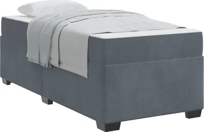 Produktbild von vidaXL Bettrahmen mit Matratze Dunkelgrau 90 x 200 cm Stoff