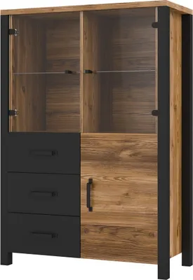 Produktbild von Meublorama DS-HA-OLIN-24ABJC44-*2C/78KG, 3 Tür(en), Braun, Mitteldichte Faserplatte (MDF), 3 Schublade(n), 2 Jahr(e), 1010 mm