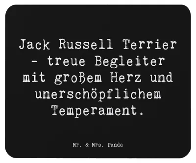 Produktbild von Mr. & Mrs. Panda Mauspad Spruch Jack Russell Terrier - Schwarz - Geschenk, Hunderasse, Hunderassen Eigenschaften, computer mousepad, unvergessliche Momente, laptop