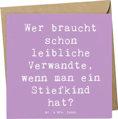 Produktbild von Mr. & Mrs. Panda Grußkarte Spruch Stiefkindliebe - Lavendeltraum - Geschenk, Patchworkfamilie, anlasskarte, faltkarte, Familienbindung, Glückwunschkarte, Jubiläen, Humor