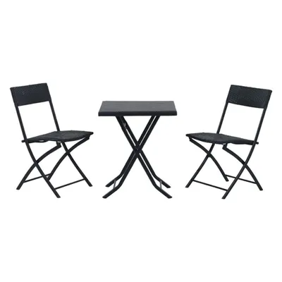 Obrázok produktu pre Extralink Small Black Forest Garden Furniture Set, Two Chairs + Black Table, Čierna, Oceľ, Textil, 2 sedadlo/sedadiel, 58 cm, 58 cm, 70 cm