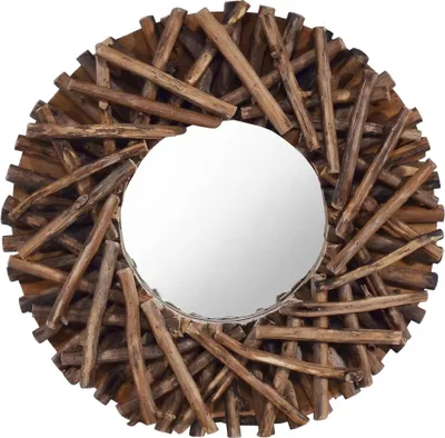 Produktbild von Wandspiegel 40 cm Teak Rund