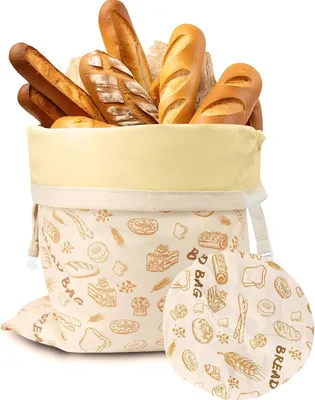 Produktbild von Brottasche aus Bienenwachs, 32 x 43 cm, wiederverwendbar, für die Aufbewahrung von Brot