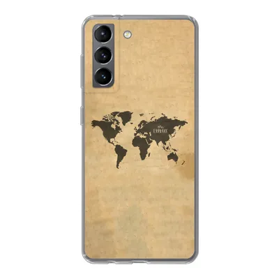 Produktbild von MuchoWow® Handyhülle Schutzhülle Hülle für Samsung Galaxy S21 Weltkarte - Vintage - Erforschen Silikon Softcase Handy Hülle - Softcase