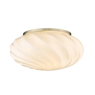 Zdjęcie produktu dla Lampa sufitowa Twist w kolorze złotym/beżowym, wykonana z metalu i szkła
