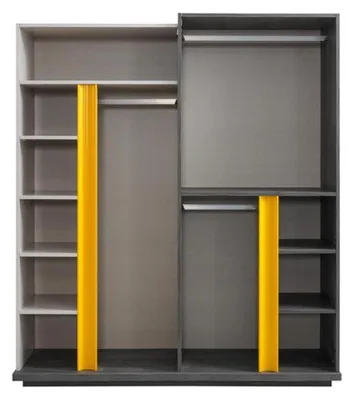 Produktbild von Kleiderschrank Schränke Holz Schrank Kinderzimmer Kleiderschränke Grau Modern