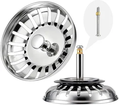 Productafbeelding van Unyqoos® Universele afvoerstoppeling van roestvrij staal 304, verstelbare dop van 36–72 mm – 2-in-1 stop en zeef, vaatwasmachinebestendig