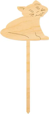 Produktbild von DEKORATION aus Holz auf einem Stab 14 cm Kitty