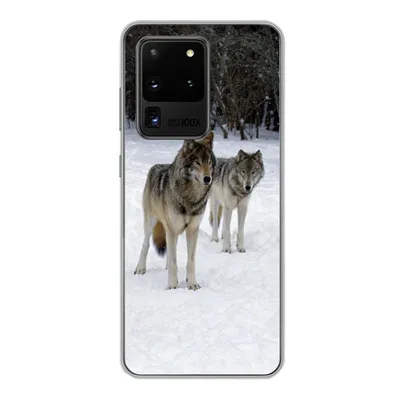 Produktbild von MuchoWow® Handyhülle Schutzhülle Hülle für Samsung Galaxy S20 Ultra Wolf - Schnee - Kanada Silikon Softcase Handy Hülle - Karteninhaber